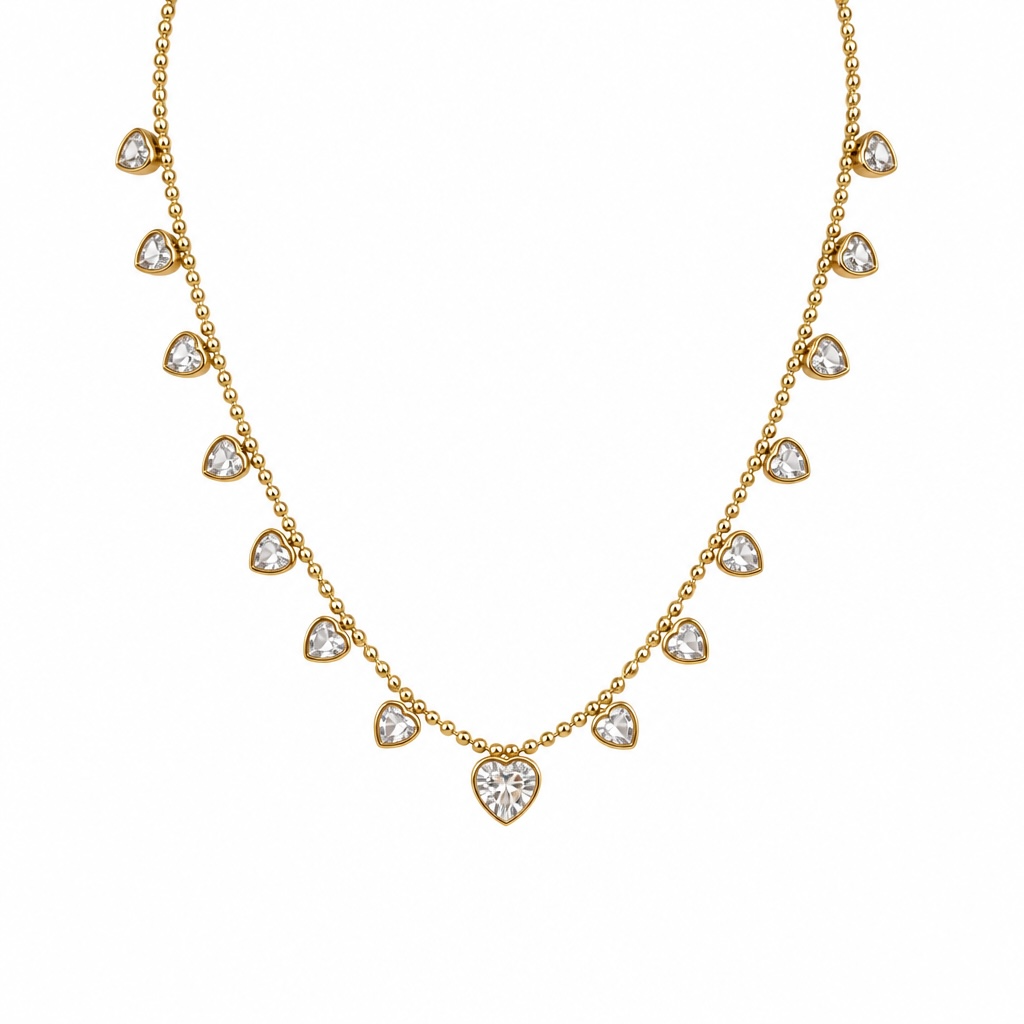 Collana cascata di cuori