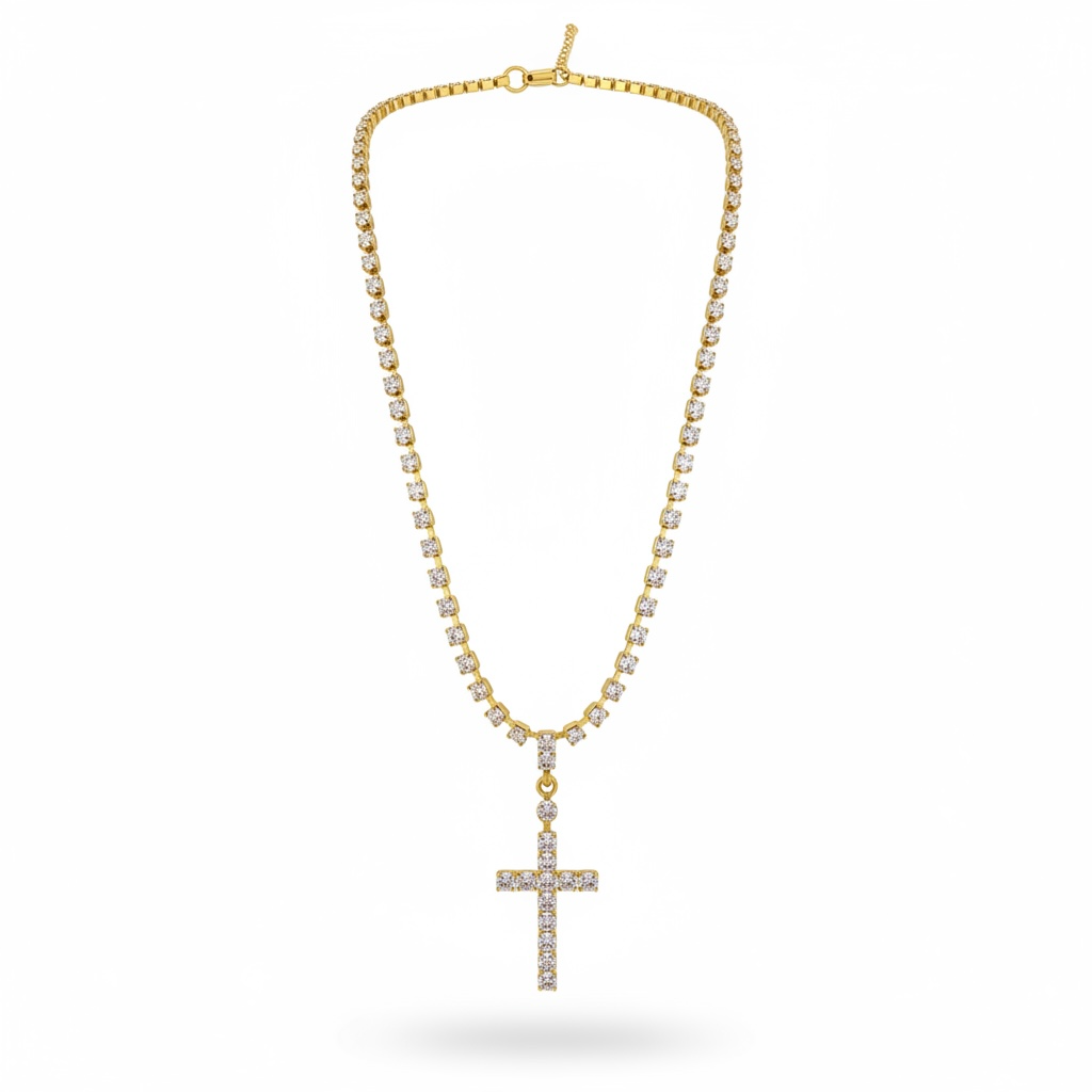 Collana croce brilla
