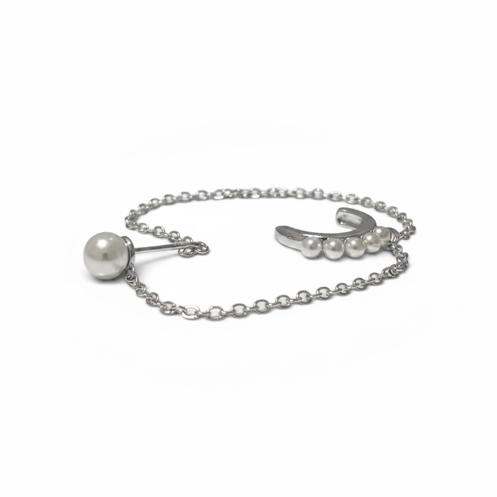 Orecchino cuff perlina