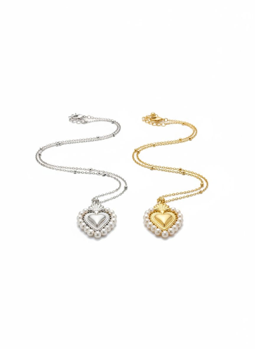 Collana sacro cuore perla