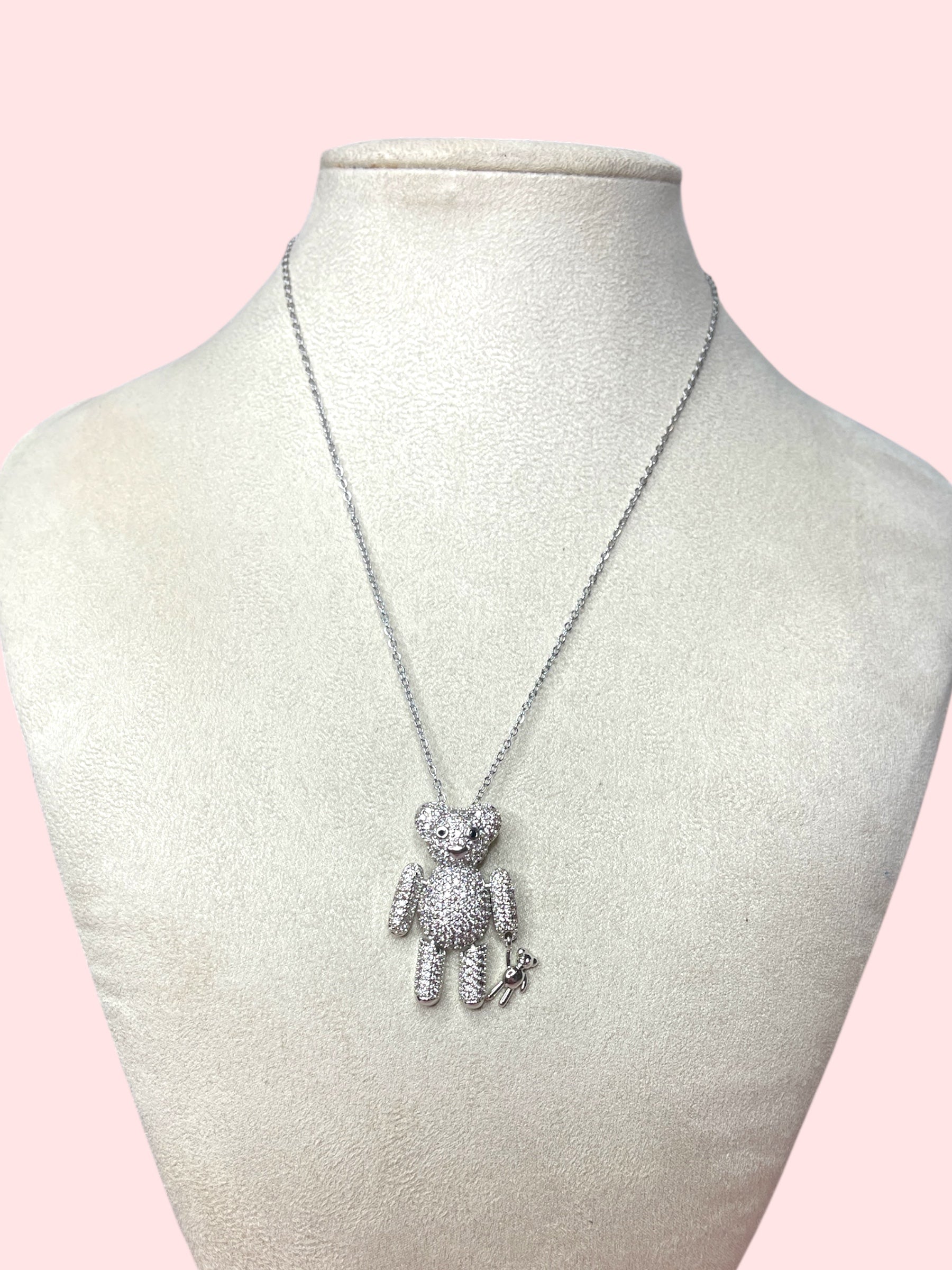 Collana orsetto strass grande