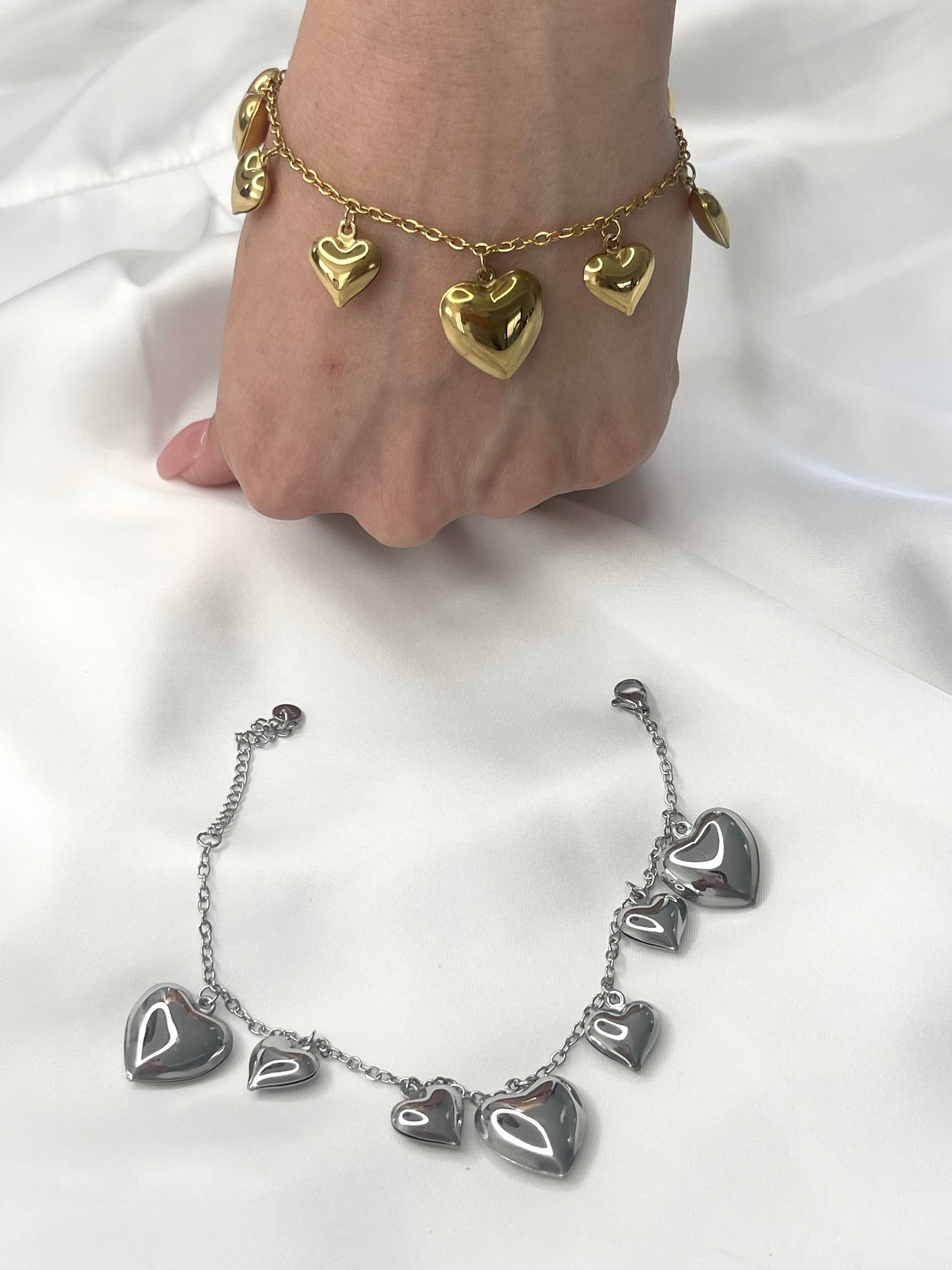 Bracciale cascata di cuori
