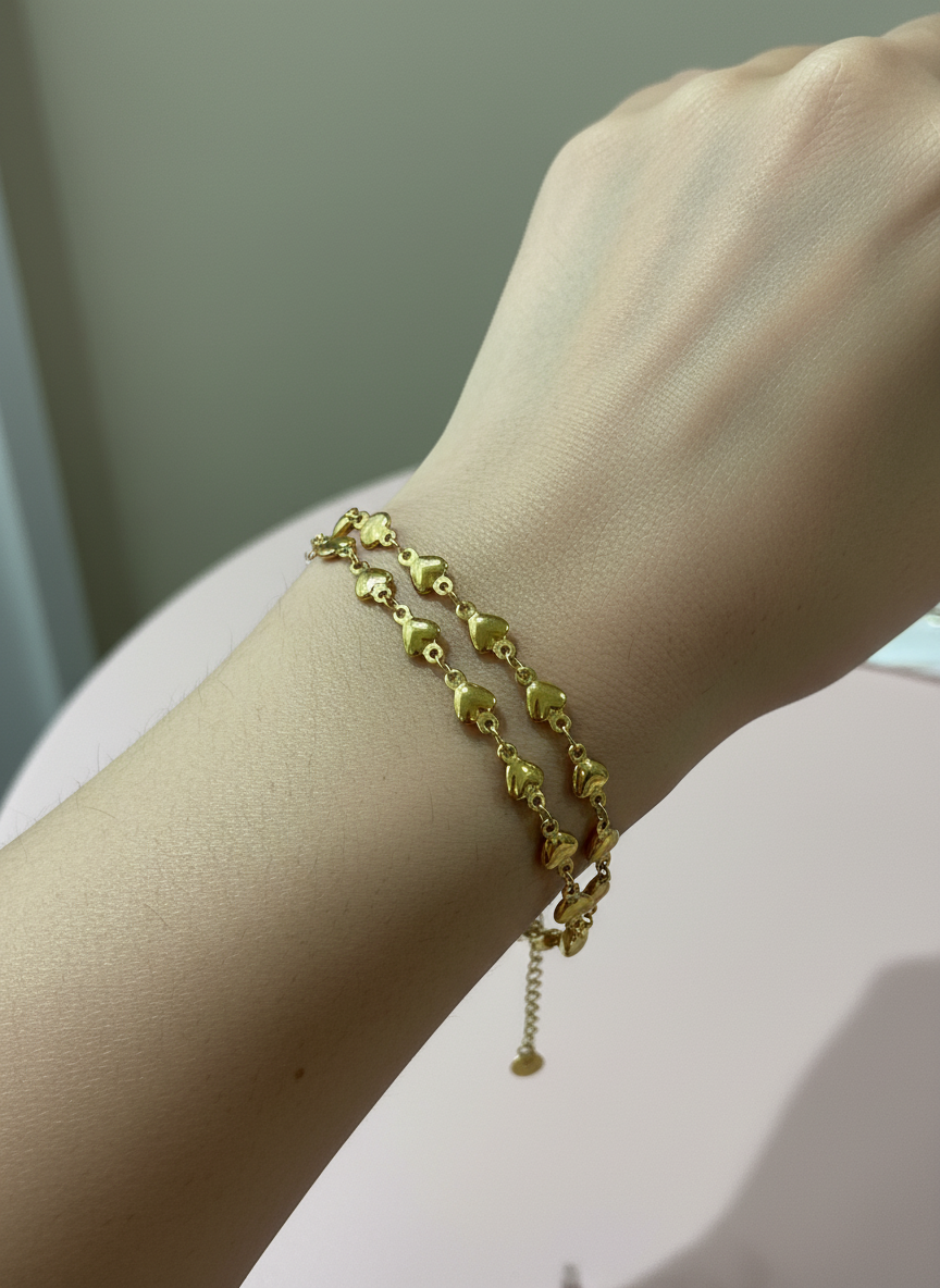 Bracciale doppio cuore