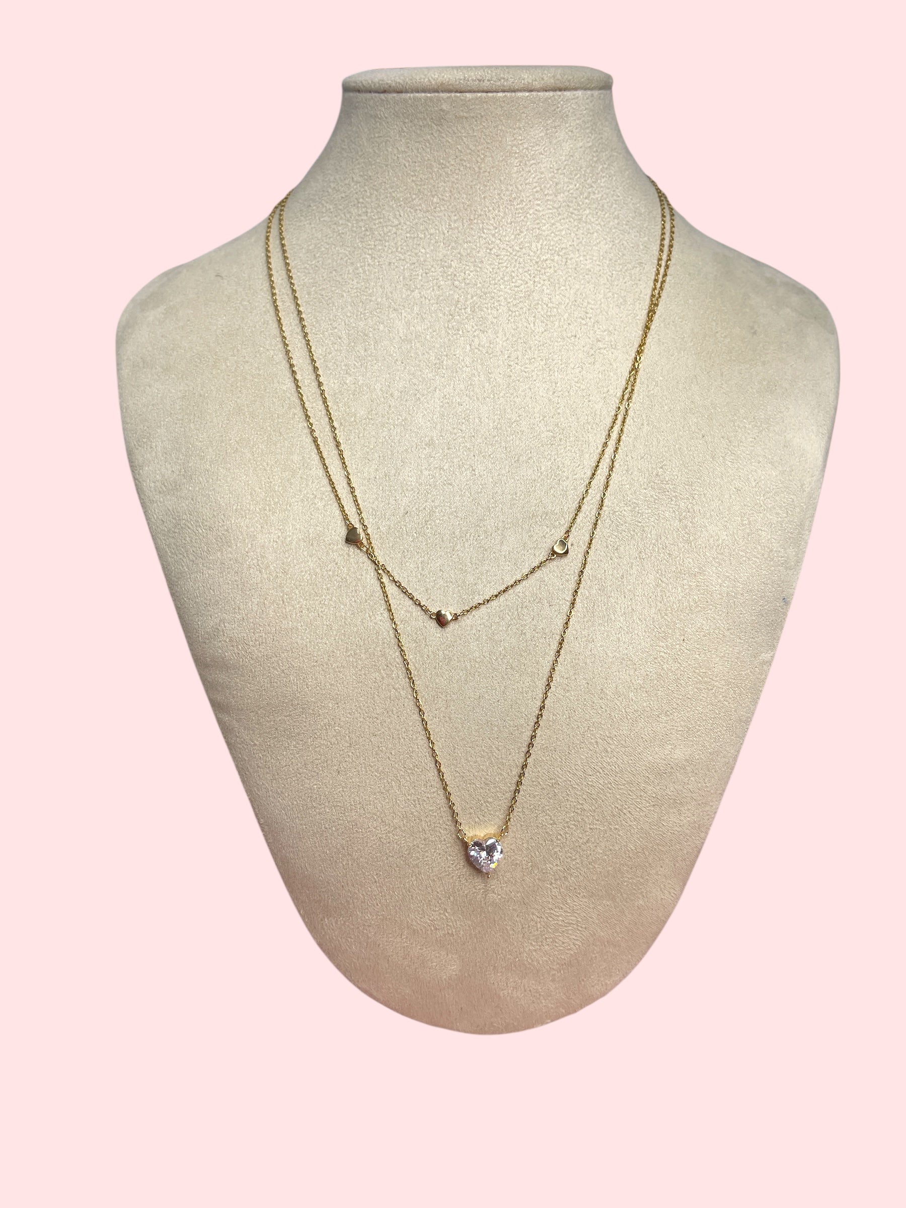 Collana doppio filo cuore
