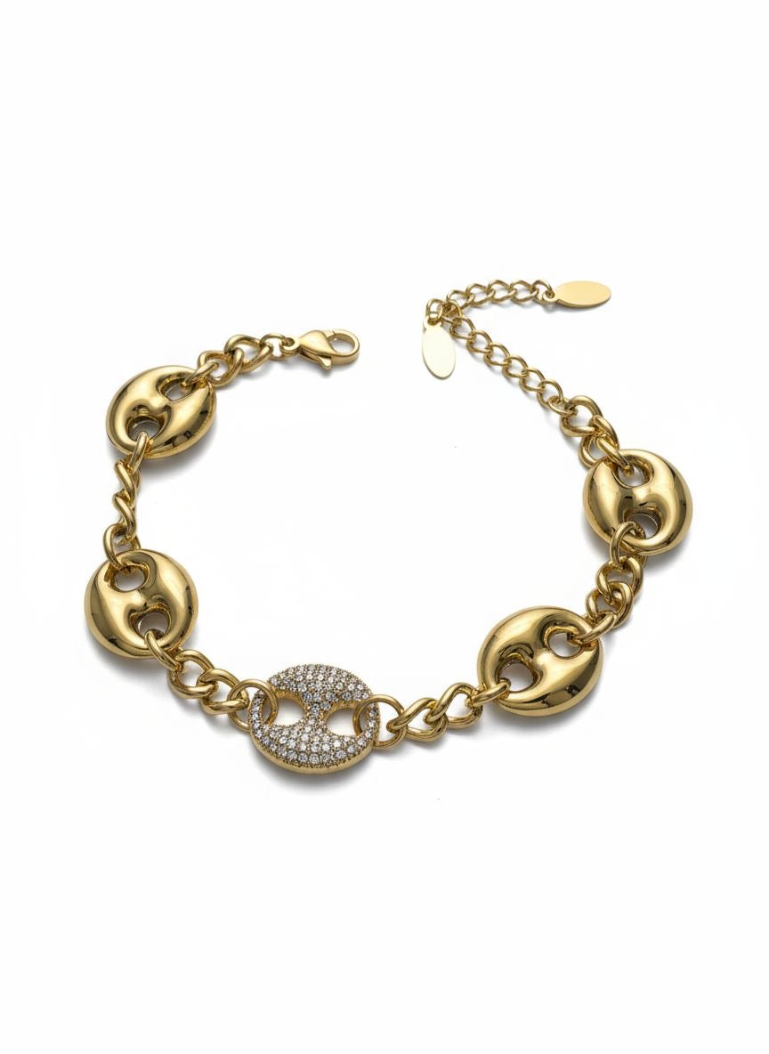 Bracciale catena strass